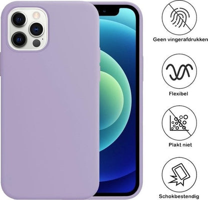 Forterra iPhone 12 Pro Max Hoesje Siliconen Backcover Lichtgewicht - Lila