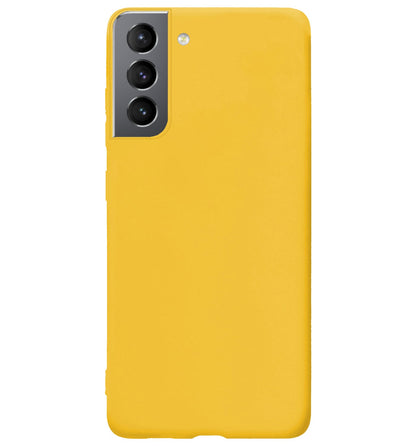 Forterra Samsung S22 Hoesje Siliconen Backcover Lichtgewicht - Geel