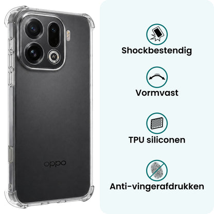 Forterra OPPO Find X9 Pro Hoesje Shockproof Backcover Siliconen - Transparant