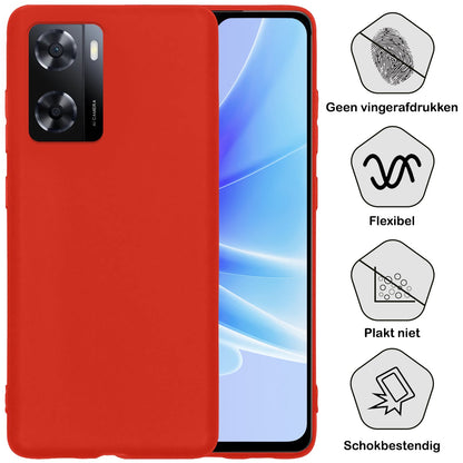 Forterra OPPO A57 Hoesje Siliconen Backcover Lichtgewicht - Rood