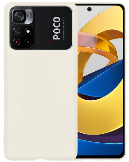 Forterra Xiaomi Poco M4 Pro 5G Hoesje Siliconen Backcover Lichtgewicht - Wit