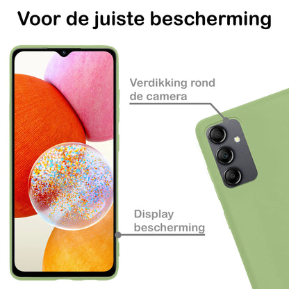 Forterra Samsung A14 Hoesje Siliconen Backcover Lichtgewicht - Groen