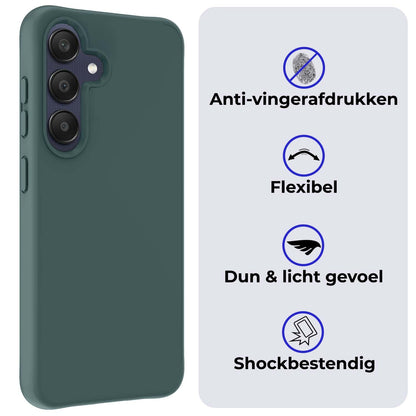 Forterra Samsung A25 Hoesje Siliconen Backcover Lichtgewicht - Donkergroen