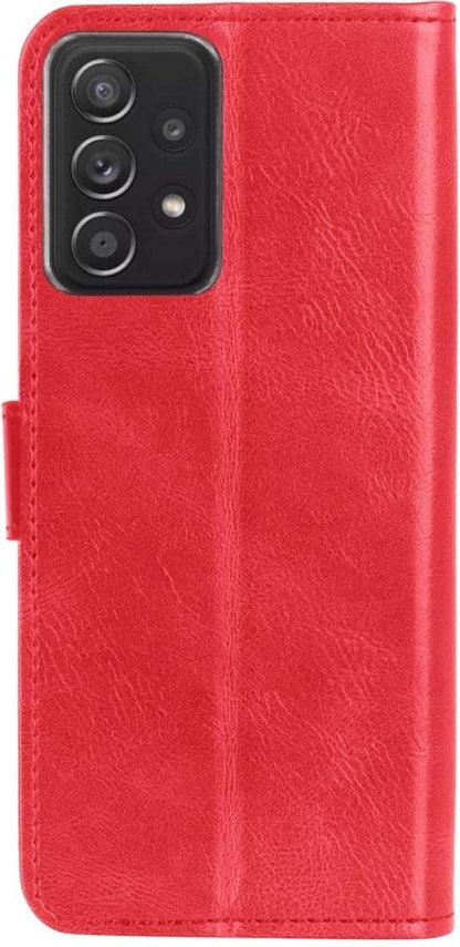 Forterra Samsung A52 5G Hoesje Bookcase Cover met Kaarthouder - Rood