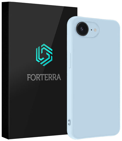 Forterra iPhone 16e Hoesje Siliconen Backcover Lichtgewicht - Lichtblauw
