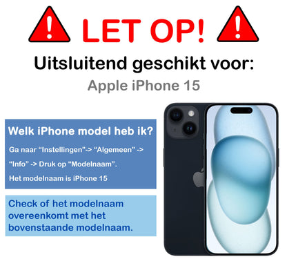 Forterra iPhone 15 Hoesje Geschikt voor Magsafe Backcover Shockproof - Zwart