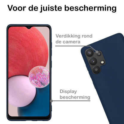 Forterra Samsung A13 4G Hoesje Siliconen Backcover Lichtgewicht - Donkerblauw
