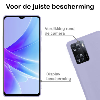 Forterra OPPO A57s Hoesje Siliconen Backcover Lichtgewicht - Lila