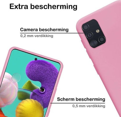 Forterra Samsung A51 Hoesje Siliconen Backcover Lichtgewicht - Roze