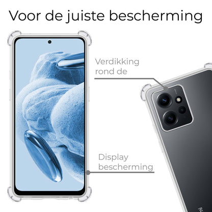 Forterra Xiaomi Redmi Note 12 4G Hoesje Shockproof Backcover Siliconen - Transparant