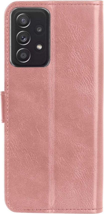 Forterra Samsung A52 5G Hoesje Bookcase Cover met Kaarthouder - Rosé goud