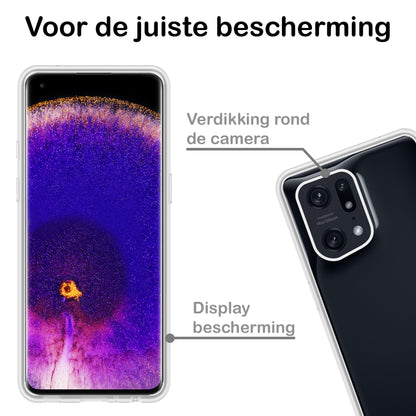 Forterra OPPO Find X5 Hoesje Siliconen Backcover Lichtgewicht - Transparant