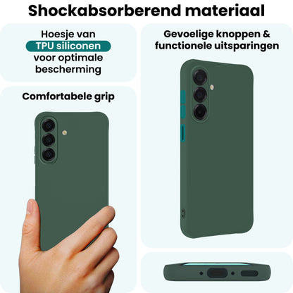 Forterra Samsung A17 Hoesje Siliconen Backcover Lichtgewicht - Donkergroen