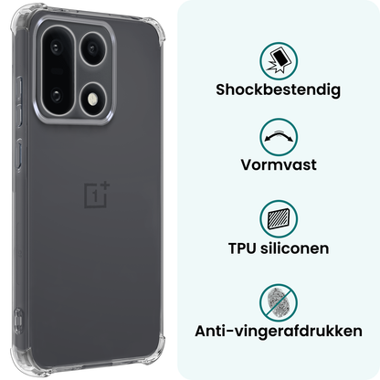Forterra OnePlus 15 Hoesje Shockproof Backcover Siliconen - Transparant