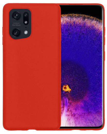 Forterra OPPO Find X5 Hoesje Siliconen Backcover Lichtgewicht - Rood