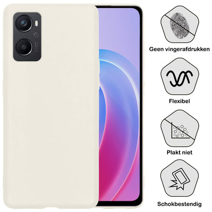Forterra OPPO A96 Hoesje Siliconen Backcover Lichtgewicht - Wit