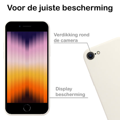 Forterra iPhone SE 2022 Hoesje Siliconen Backcover Lichtgewicht - Wit