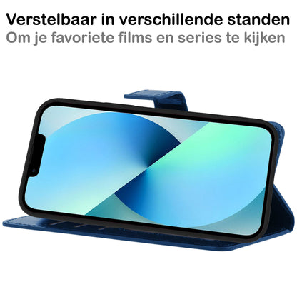 Forterra iPhone 14 Plus Hoesje Bookcase Cover met Kaarthouder - Donkerblauw