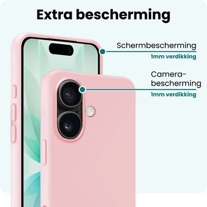 Forterra iPhone 17 Hoesje Siliconen Backcover Lichtgewicht - Lichtroze