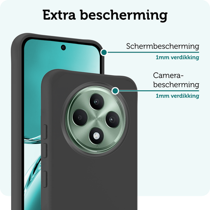 Forterra Oppo Reno 12 F Hoesje Siliconen Backcover Lichtgewicht - Zwart