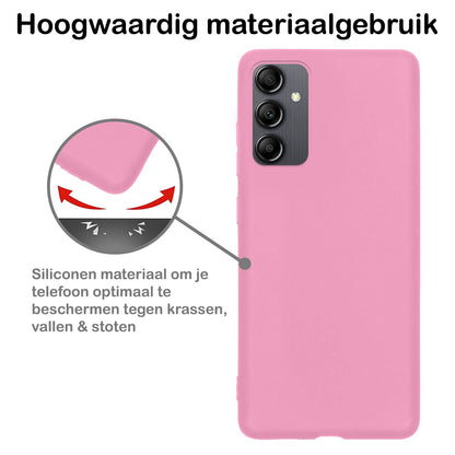 Forterra Samsung A14 Hoesje Siliconen Backcover Lichtgewicht - Roze