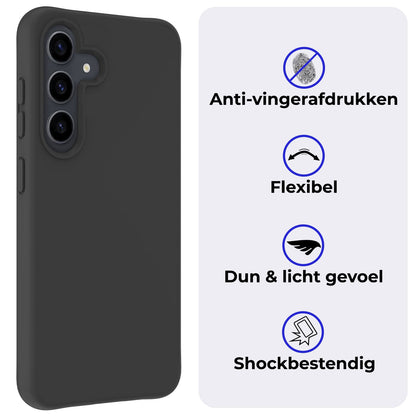 Forterra Samsung S24 Hoesje Siliconen Backcover Lichtgewicht - Zwart