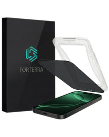 Forterra Privacy Screenprotector Geschikt voor Apple iPhone 16 Pro - Met Installatie Kit - Privacy - Beschermglas - Flexibel Glas - Tempered Glass - Screen Protector