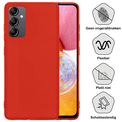 Forterra Samsung A14 Hoesje Siliconen Backcover Lichtgewicht - Rood