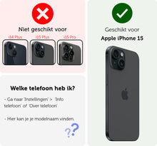 Forterra iPhone 15 Hoesje Kaarthouder met Koord Backcover Shockproof - Transparant