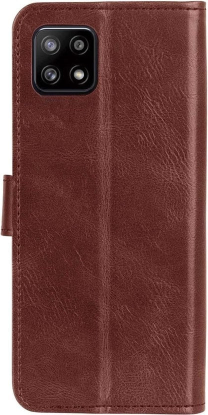 Forterra Samsung A22 5G Hoesje Bookcase Cover met Kaarthouder - Bruin