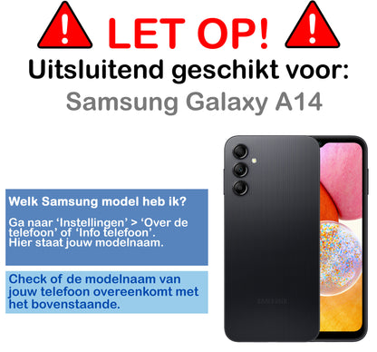 Forterra Samsung A14 Hoesje Bookcase Cover met Kaarthouder - Bruin