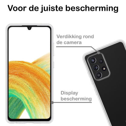 Forterra Samsung A33 Hoesje Siliconen Backcover Lichtgewicht - Transparant