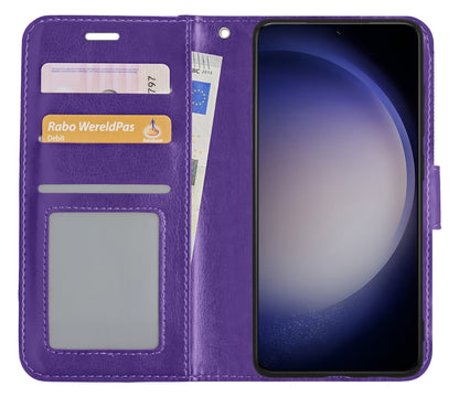 Forterra Samsung S23 Hoesje Bookcase Cover met Kaarthouder - Paars