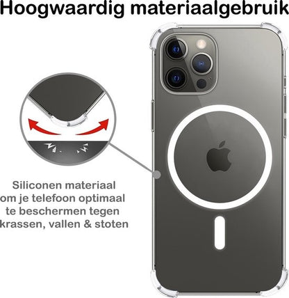 Forterra iPhone 12 Pro Hoesje Geschikt voor Magsafe Backcover Shockproof - Transparant