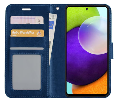 Forterra Samsung A52/A52s 5G Hoesje Bookcase Cover met Kaarthouder - Donkerblauw