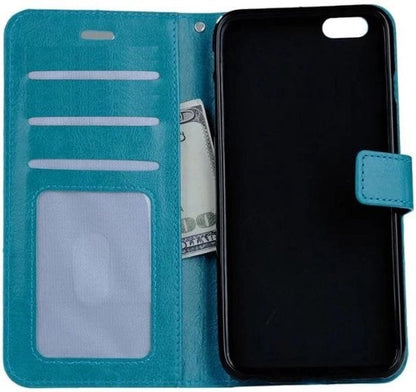 Forterra iPhone 5/5s/5SE Hoesje Bookcase Cover met Kaarthouder - Turquoise