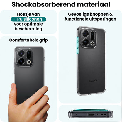 Forterra OPPO Find X9 Hoesje Siliconen Backcover Lichtgewicht - Transparant
