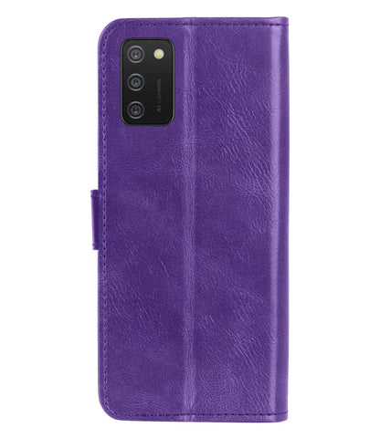Forterra Samsung A02s Hoesje Bookcase Cover met Kaarthouder - Paars