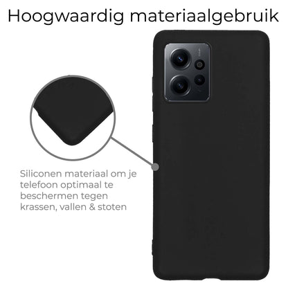 Forterra Xiaomi Redmi Note 12 5G Hoesje Siliconen Backcover Lichtgewicht - Zwart