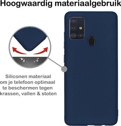 Forterra Samsung A21s Hoesje Siliconen Backcover Lichtgewicht - Donkerblauw