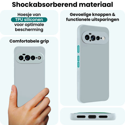 Forterra Google Pixel 11 Pro XL Hoesje Siliconen Backcover Lichtgewicht - Lichtblauw