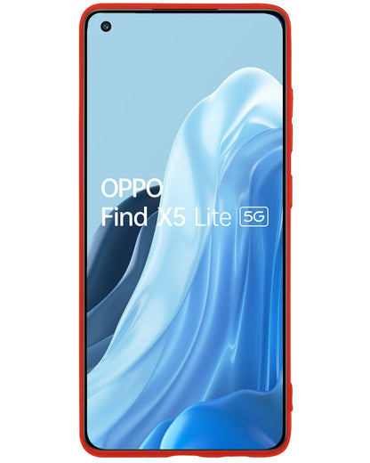 Forterra OPPO Find X5 Lite Hoesje Siliconen Backcover Lichtgewicht - Rood