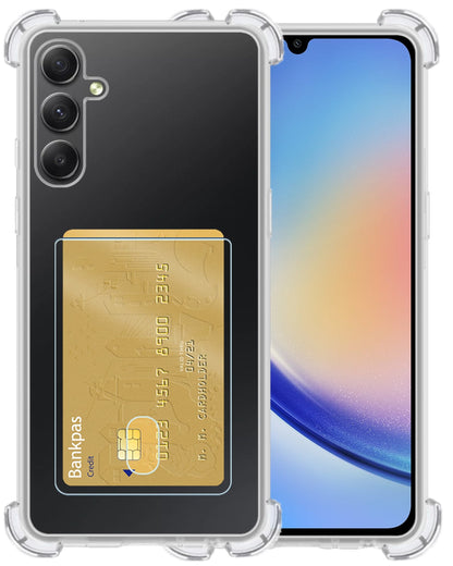 Forterra Samsung A34 Hoesje Kaarthouder Backcover Shockproof - Transparant