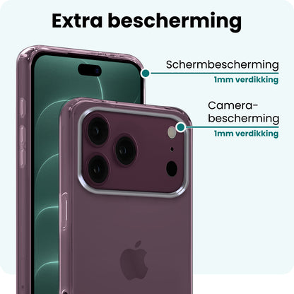 Forterra iPhone 18 Pro Max Hoesje Siliconen Backcover Lichtgewicht - Transparant