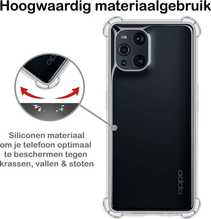 Forterra OPPO Find X3 Pro Hoesje Shockproof Backcover Siliconen - Transparant