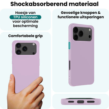 Forterra iPhone 17 Pro Max Hoesje Siliconen Backcover Lichtgewicht - Lila