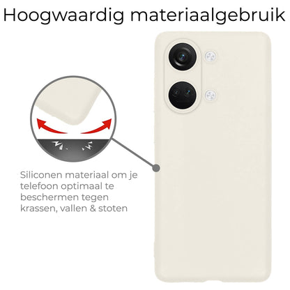 Forterra OnePlus Nord 3 Hoesje Siliconen Backcover Lichtgewicht - Wit
