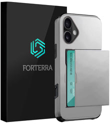 Forterra iPhone 17 Hoesje Kaarthouder Hard Case Shockproof - Grijs