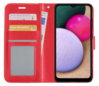 Forterra Samsung A03s Hoesje Bookcase Cover met Kaarthouder - Rood