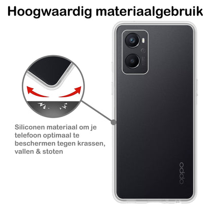 Forterra OPPO A76 Hoesje Siliconen Backcover Lichtgewicht - Transparant